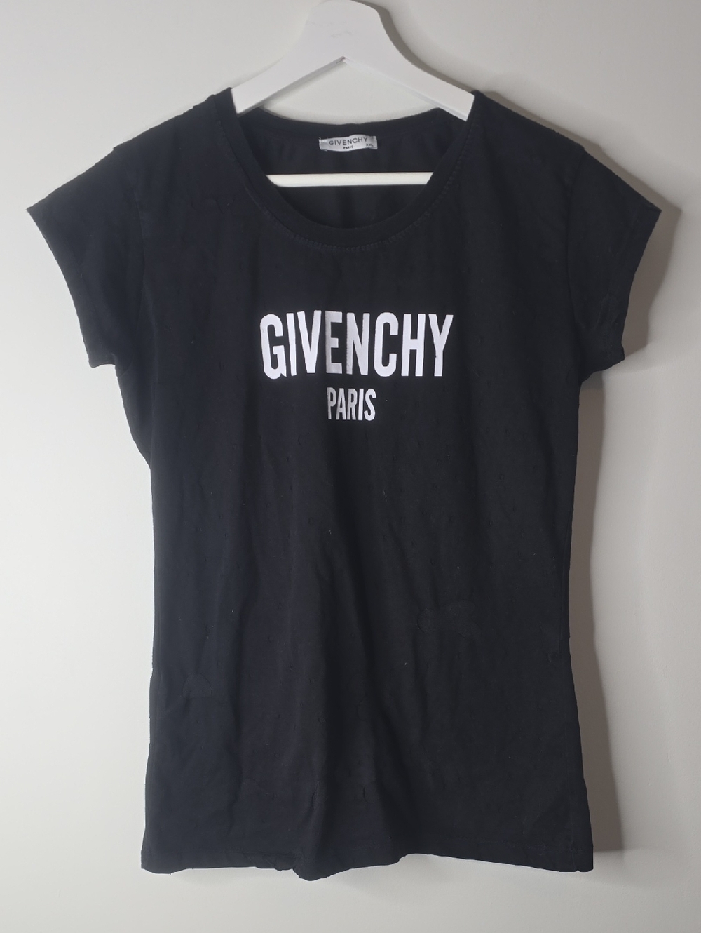 Givenchy Paris Distressed Black Logo Tee